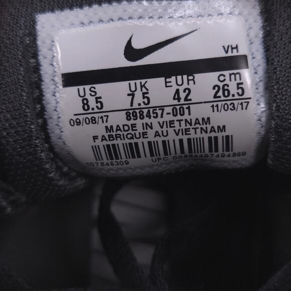 Nike Flex 2017 Run Athletic Running Shoe Mens Size 8.5 898457-001 Black White - Picture 10 of 10